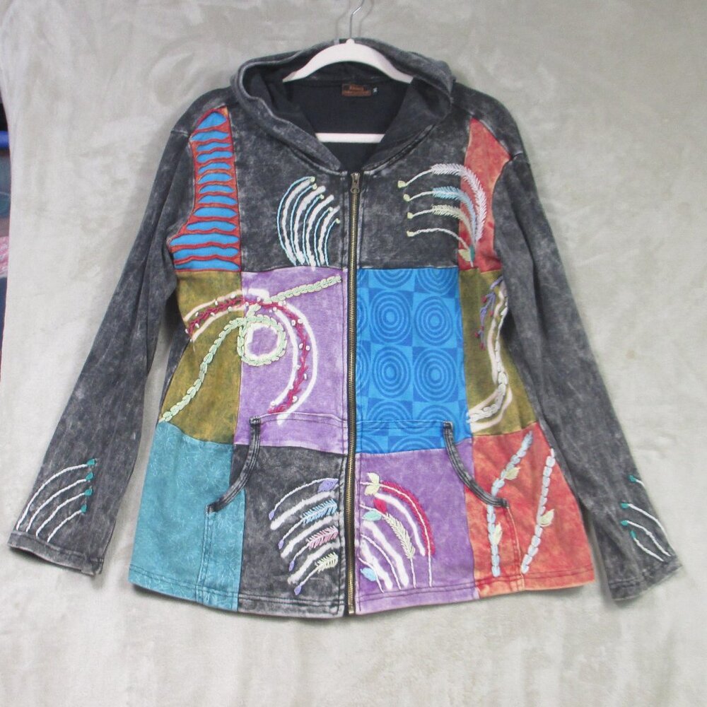 Rising International Boho Patchwork Jacket Womens… - image 1